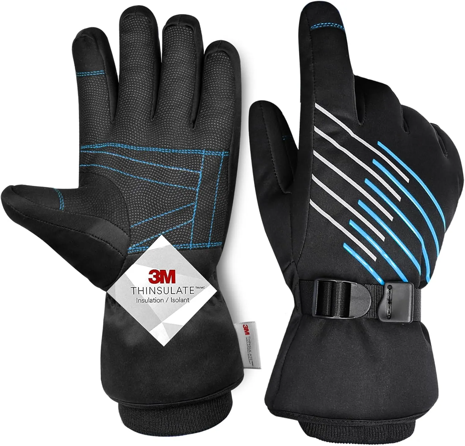 MOREOK Winter Gloves for Men/Women -10°F 3M Thinsulate Warm Touch Screen Snow Ski Bicycle Bike Gloves for Driving/Cycling/Running/Hiking
