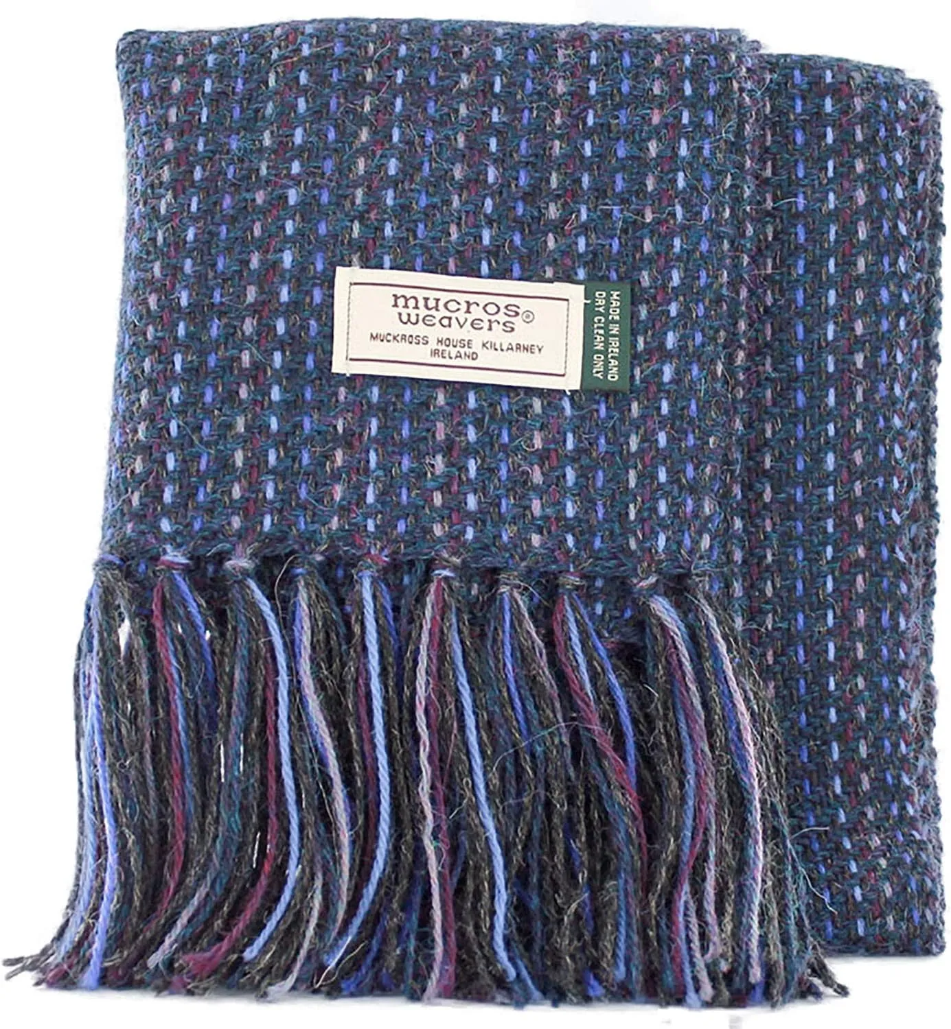 Mucros Weavers Mens Wool Scarf, Handwoven in Ireland, Traditional Fishermans Scarf