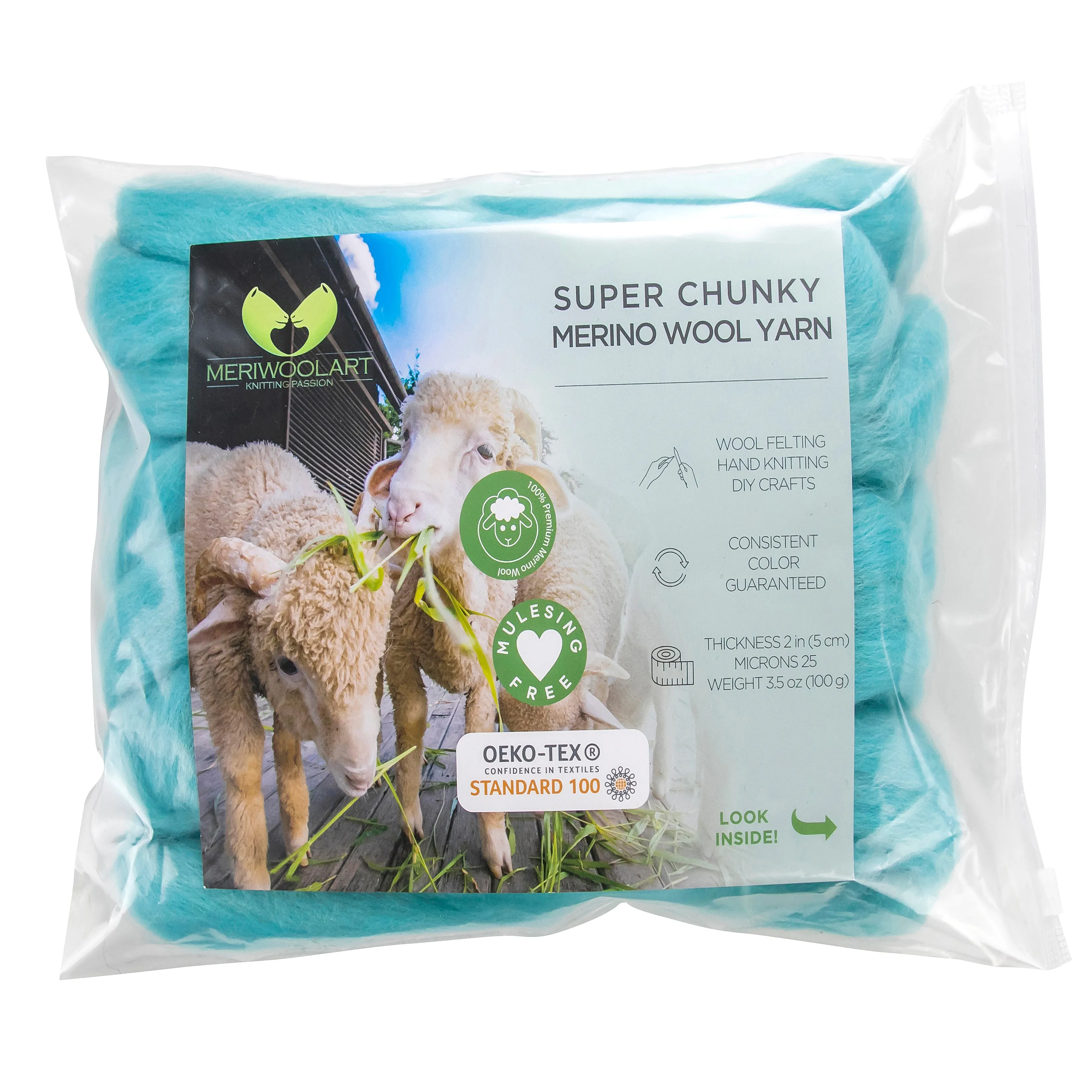 OCEAN SUPER CHUNKY MERINO WOOL 4-5 CM, 25 MICRONS