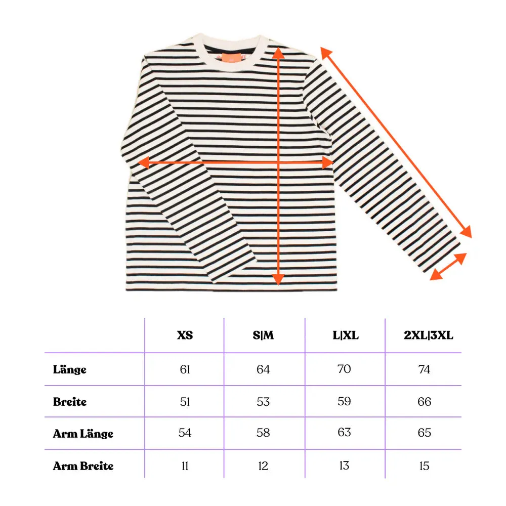 Organic Cotton Longsleeve Shirt (Striped) in Black/White