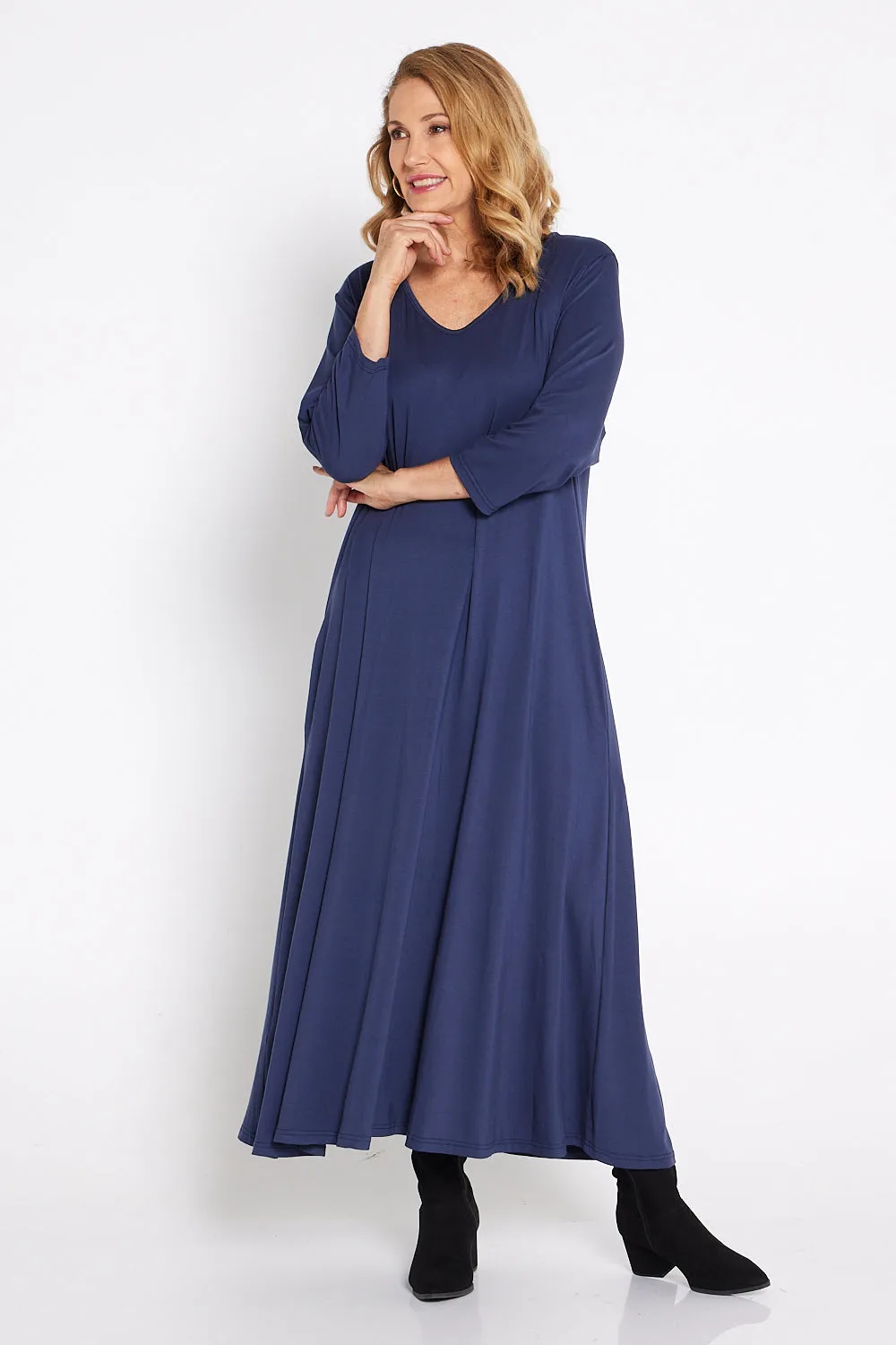 Raja Bamboo Dress - Navy