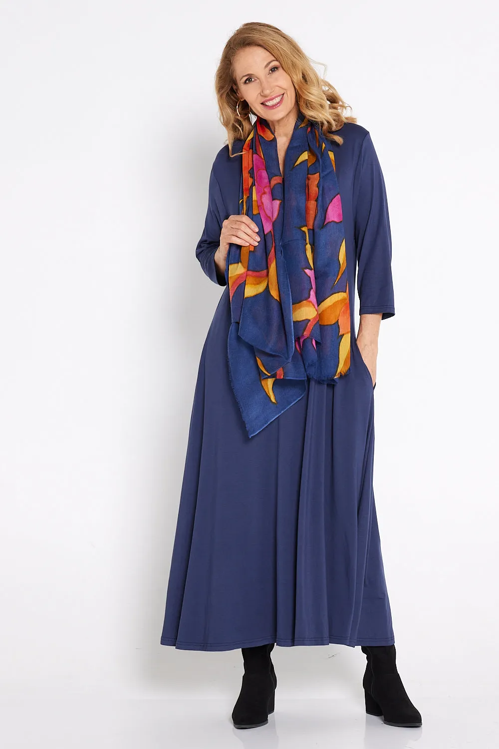 Raja Bamboo Dress - Navy