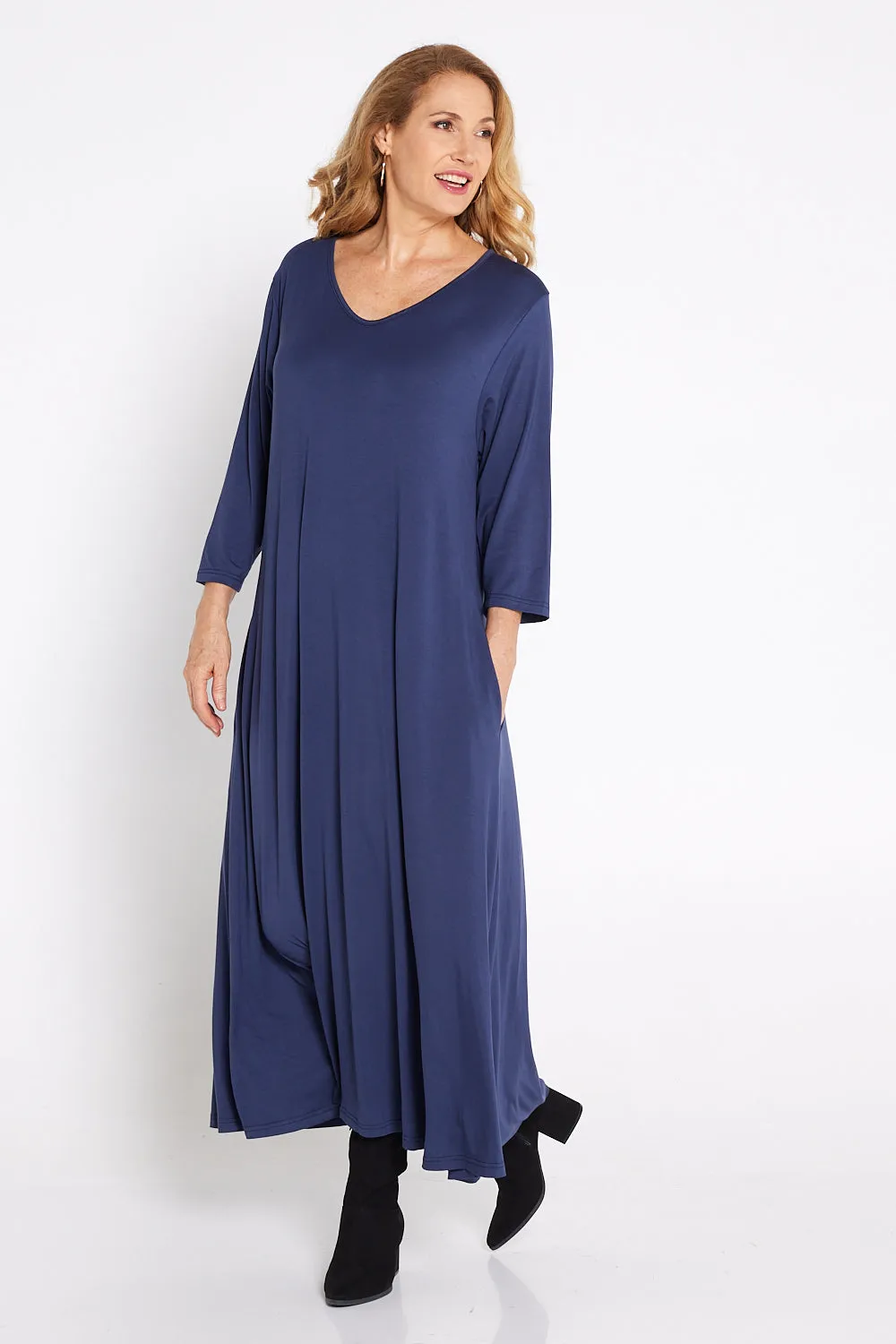 Raja Bamboo Dress - Navy