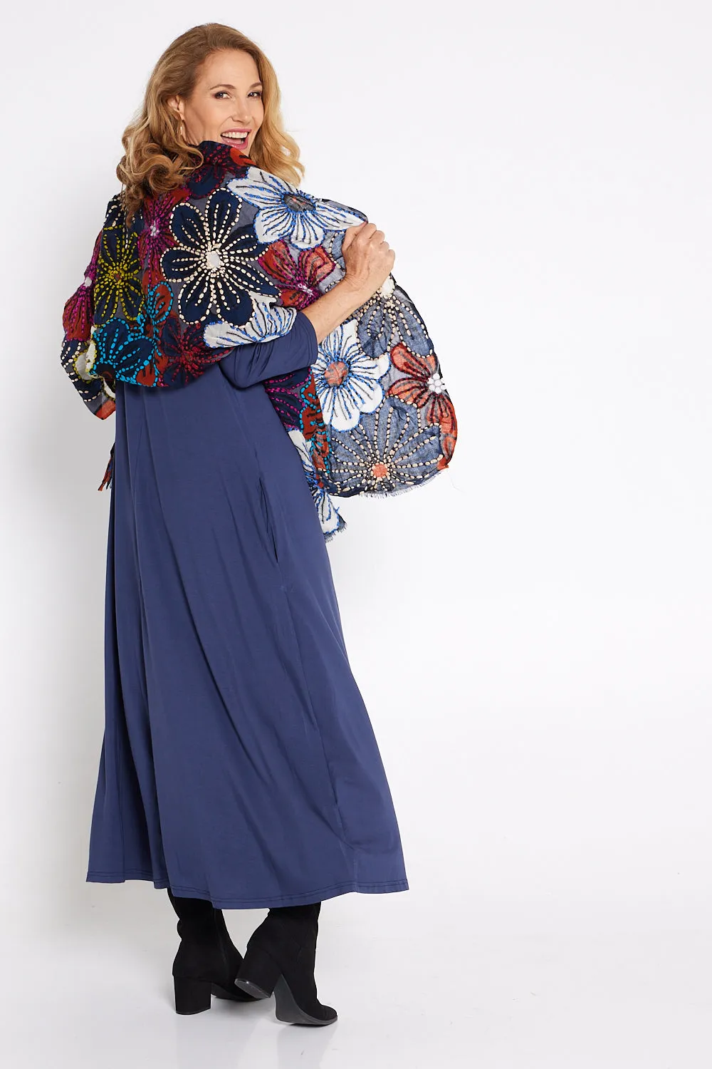 Raja Bamboo Dress - Navy
