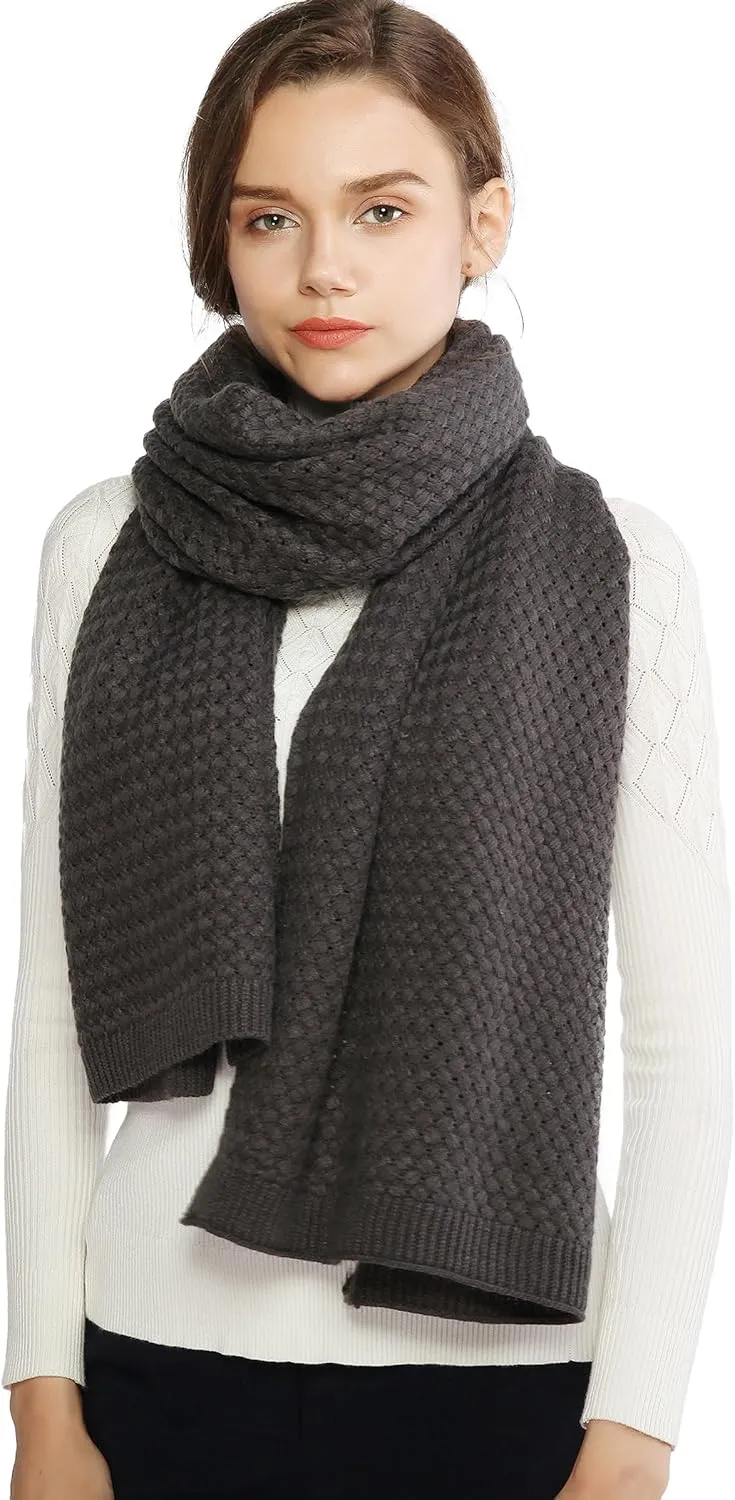 RIIQIICHY Winter Scarfs for Women Cold Weather Chunky Knit Scarf Warm Thick Scarf Long Large Oversized Scarves