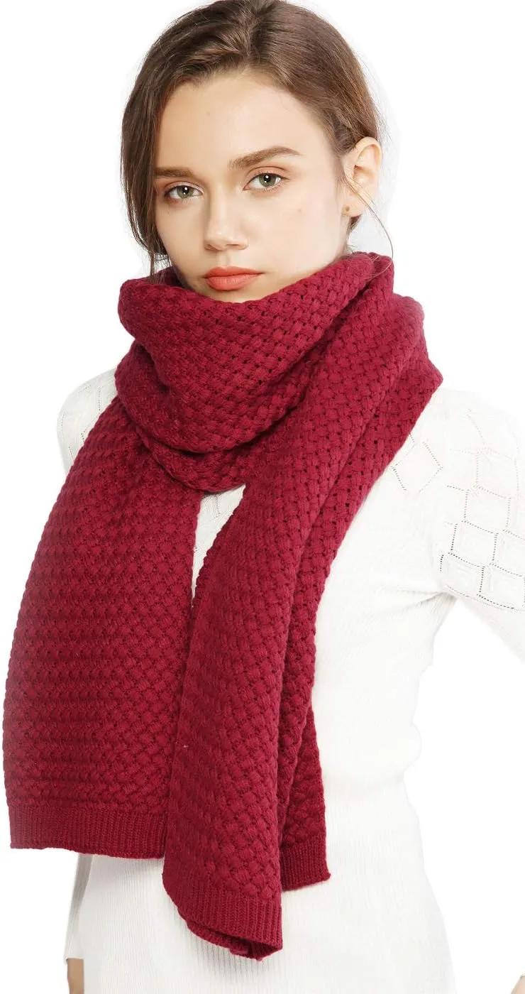 RIIQIICHY Winter Scarfs for Women Cold Weather Chunky Knit Scarf Warm Thick Scarf Long Large Oversized Scarves