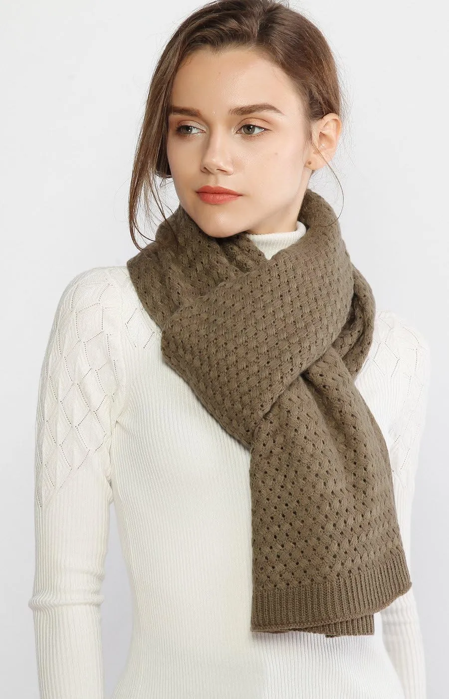 RIIQIICHY Winter Scarfs for Women Cold Weather Chunky Knit Scarf Warm Thick Scarf Long Large Oversized Scarves
