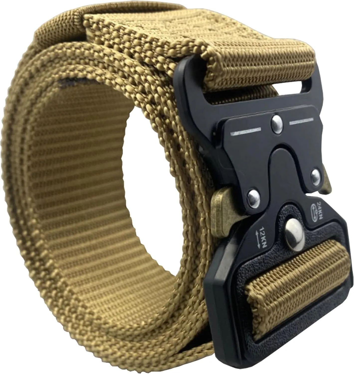 Tactical Belt: Military Style Quick Release Metal Zinc Alloy Buckle Belts - 1.5" Polyester Web Work Belt