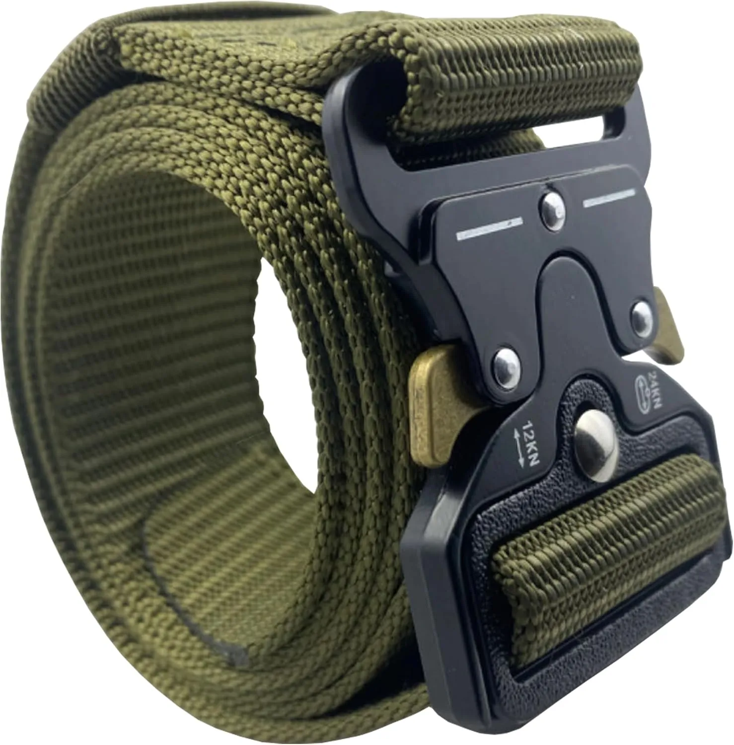 Tactical Belt: Military Style Quick Release Metal Zinc Alloy Buckle Belts - 1.5" Polyester Web Work Belt
