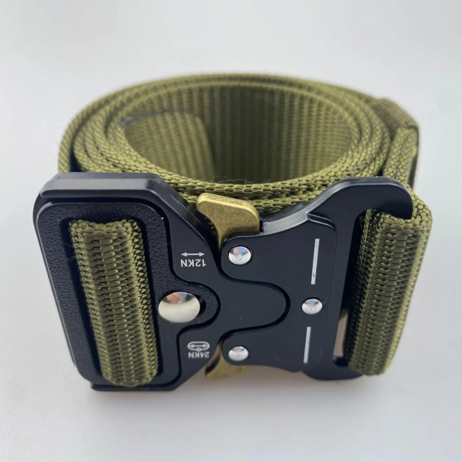 Tactical Belt: Military Style Quick Release Metal Zinc Alloy Buckle Belts - 1.5" Polyester Web Work Belt
