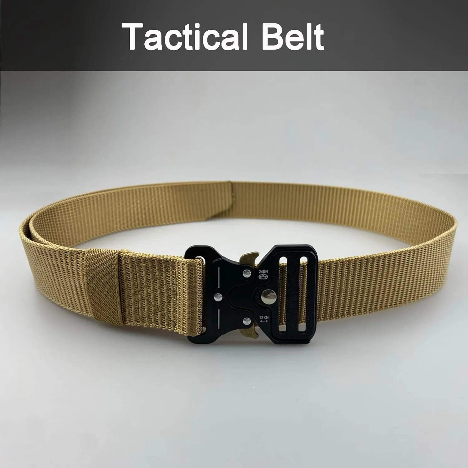 Tactical Belt: Military Style Quick Release Metal Zinc Alloy Buckle Belts - 1.5" Polyester Web Work Belt