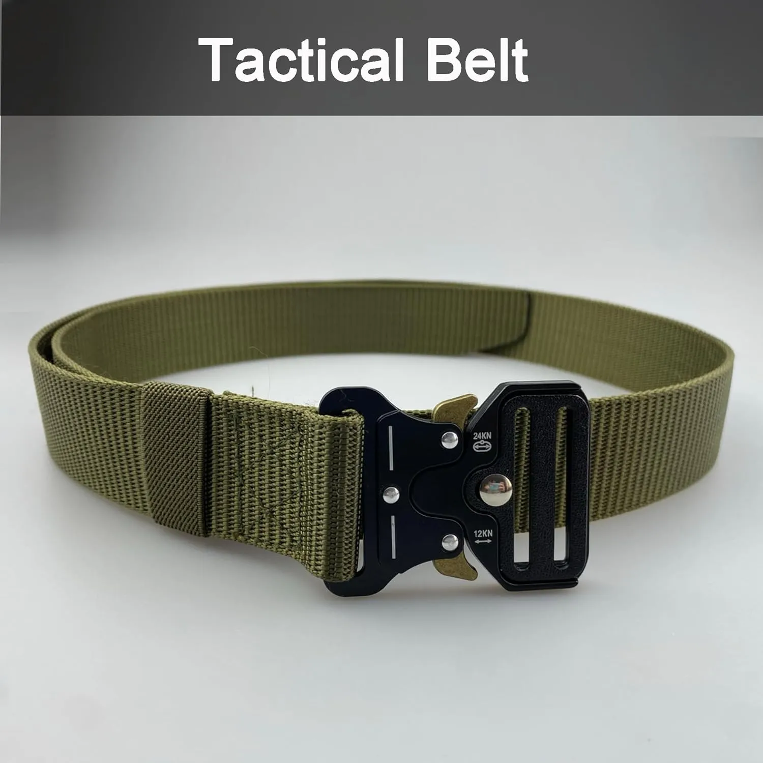 Tactical Belt: Military Style Quick Release Metal Zinc Alloy Buckle Belts - 1.5" Polyester Web Work Belt