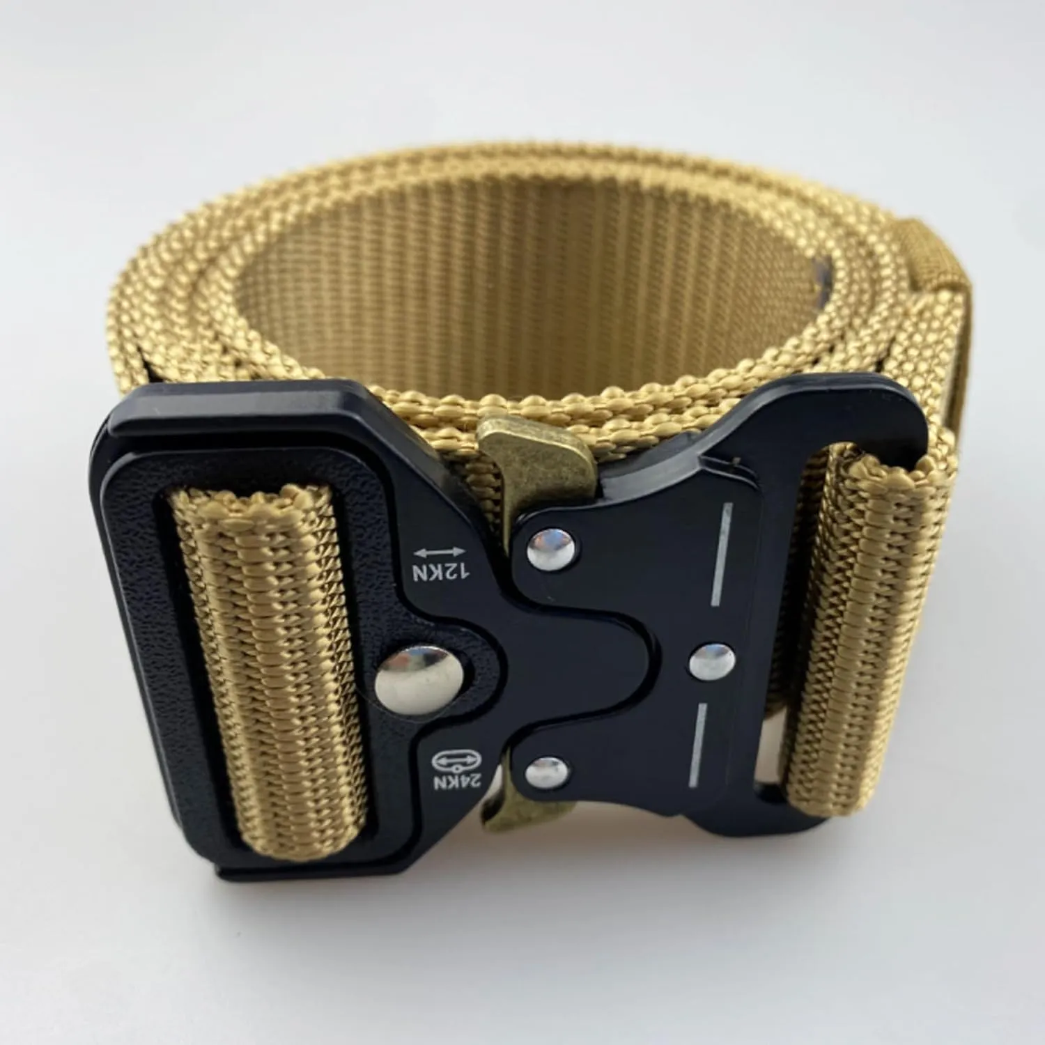 Tactical Belt: Military Style Quick Release Metal Zinc Alloy Buckle Belts - 1.5" Polyester Web Work Belt
