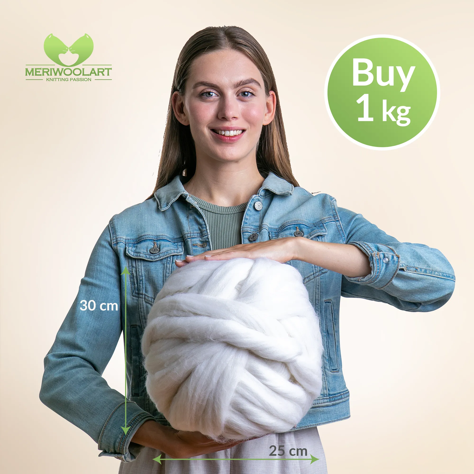 TOBACCO SUPER CHUNKY MERINO WOOL 4-5 CM, 25 MICRONS