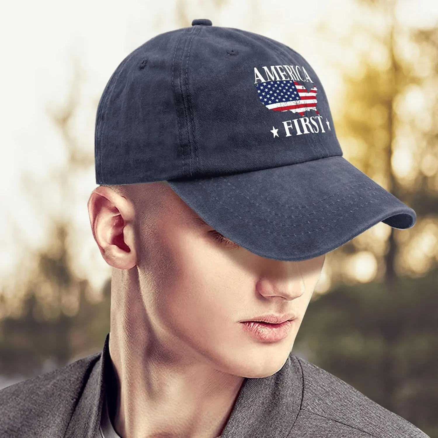 USA First Golf Hat Mesh Hat Pigment Black Womens Baseball Hat Gifts for Dad Sun Cap
