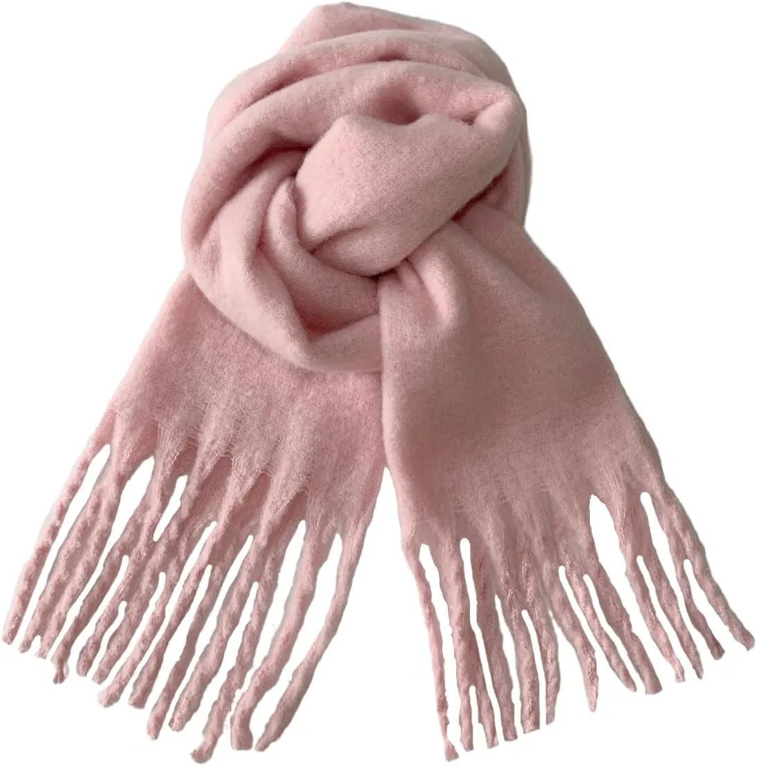 Winter Scarf for Women Big Chunky Scarf Solid Warm Soft Oversized Thick Blanket Scarves Shawl Cashmere Feel