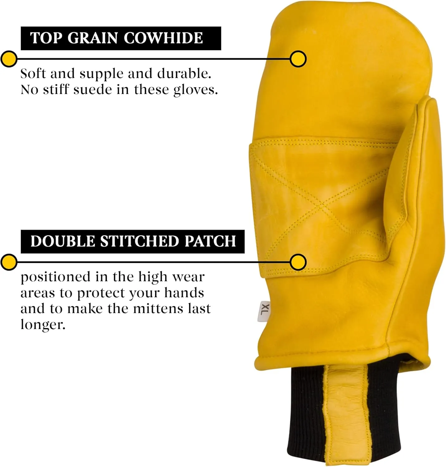 Winter Work Gloves for Men-Insulated Water-Resistant Leather Cold Weather Chopper Mittens in small, med, large, xl, xxl