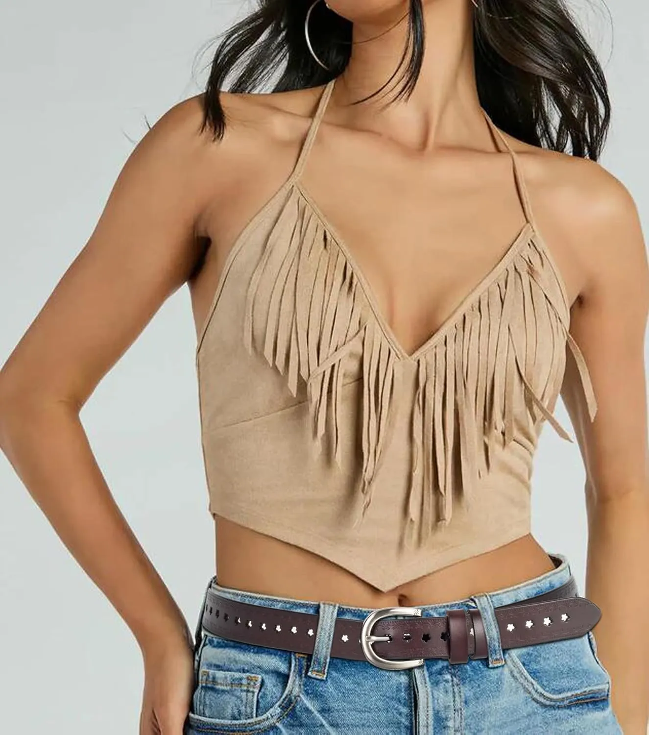 Women-Leather-Belt for Jeans Pants Adjustable-Fashion-Casual-Waist-Belts Hollow Flower Belt for Ladies Girls