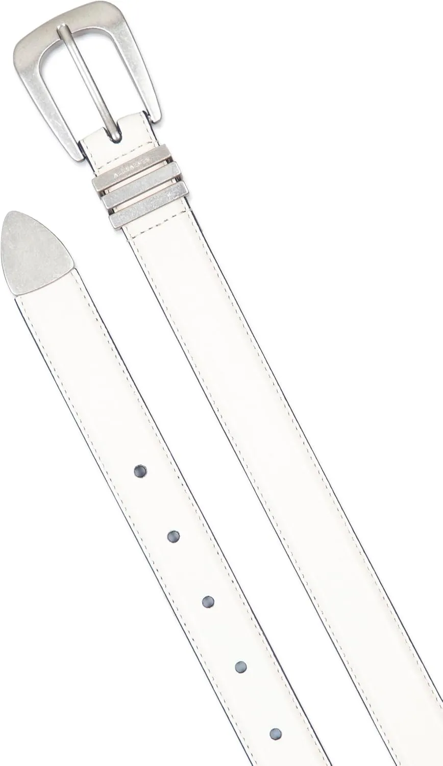 Women's 1 Inch Belt with Triple Metal Keeper & Tip, Western-Inspired Buckle