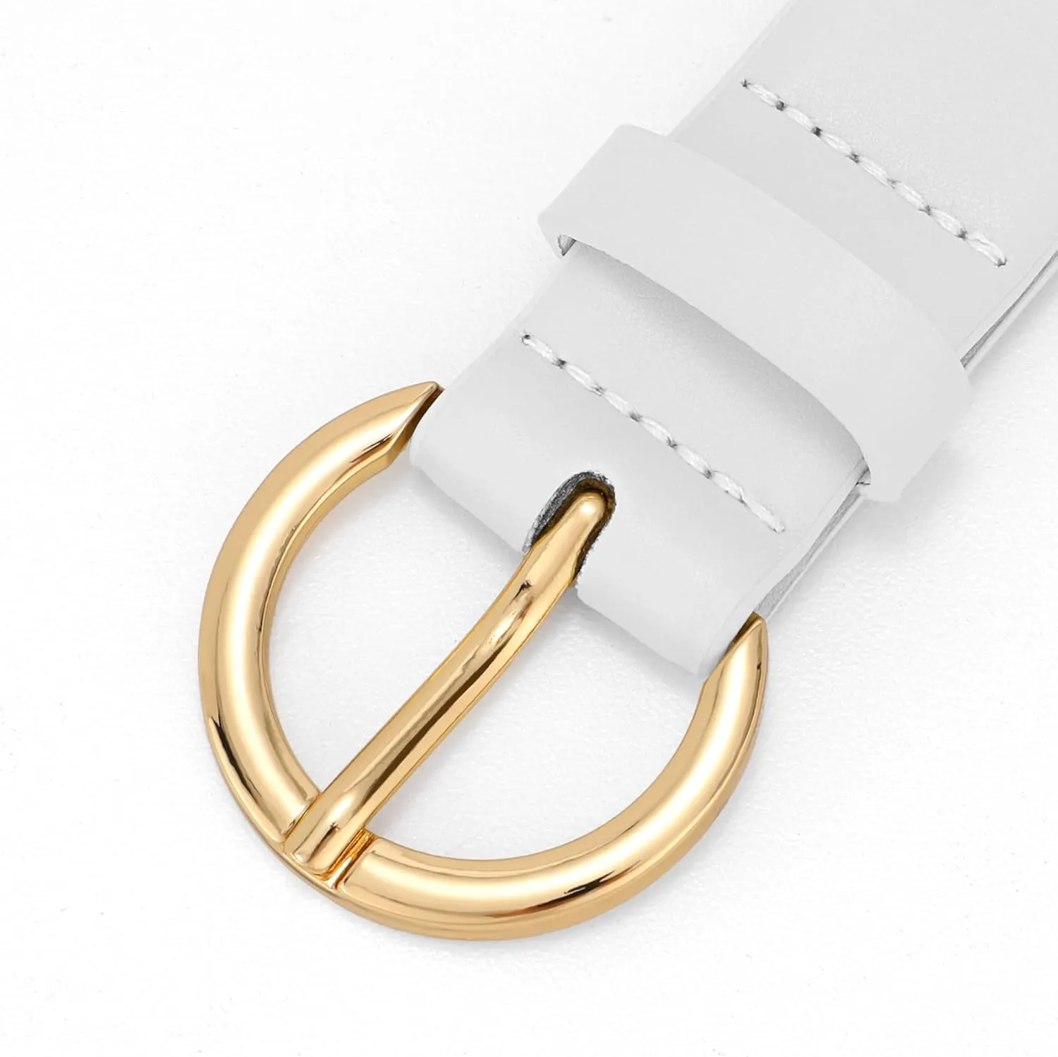 XZQTIVE Women’s Leather Belts for Jeans Pants Dresses Fashion Ladies Black Belt with Gold Buckle