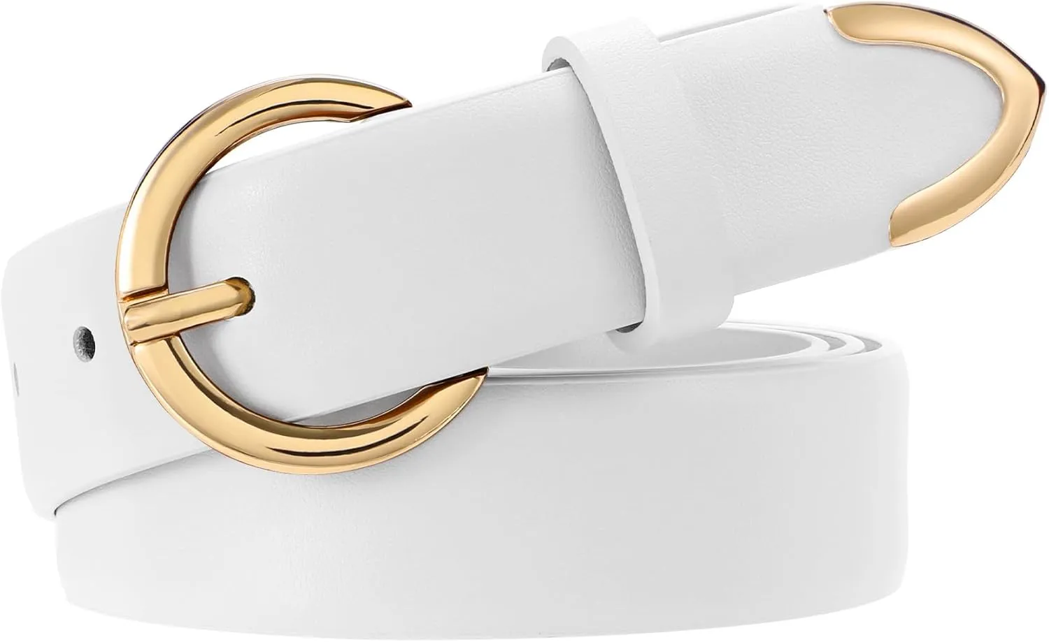 XZQTIVE Women’s Leather Belts for Jeans Pants Dresses Fashion Ladies Black Belt with Gold Buckle