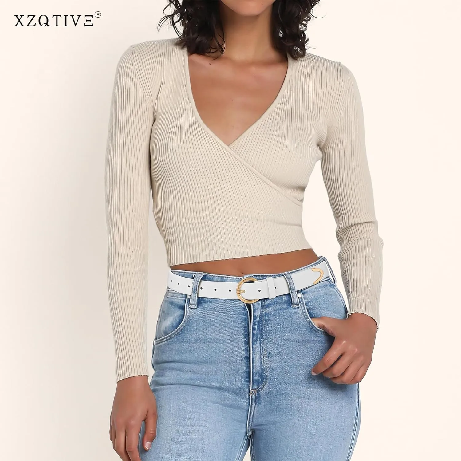 XZQTIVE Women’s Leather Belts for Jeans Pants Dresses Fashion Ladies Black Belt with Gold Buckle