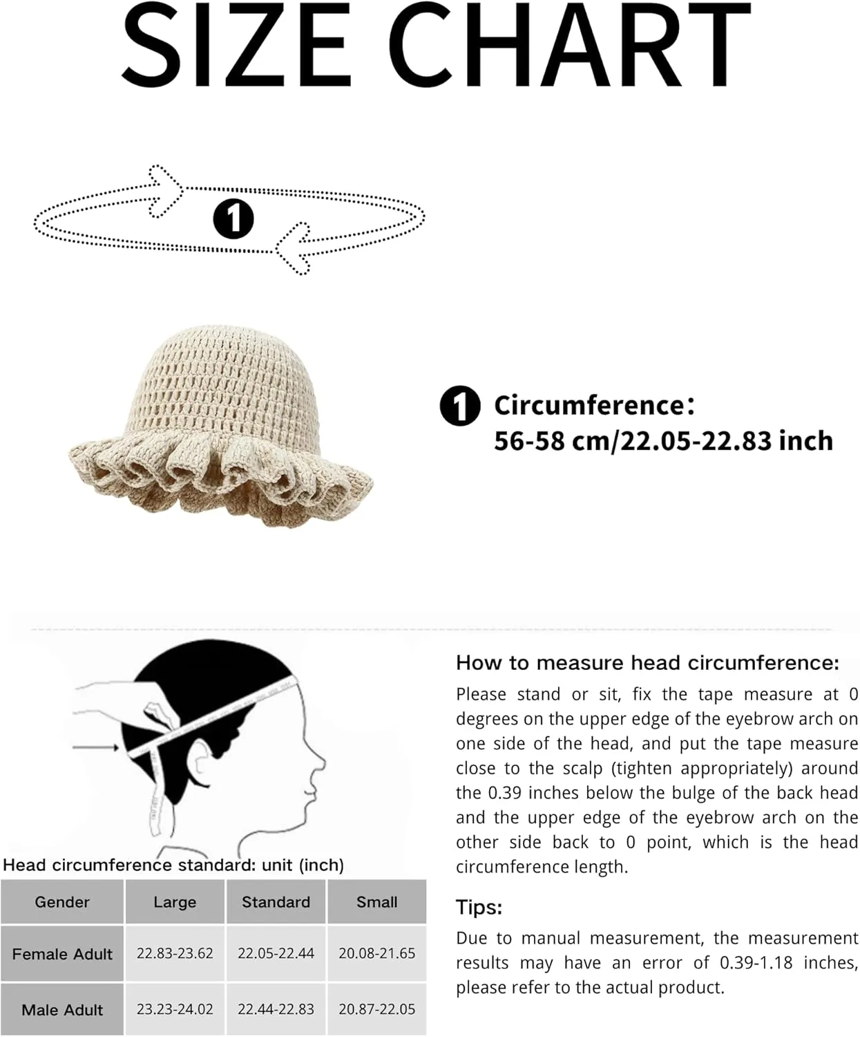 yolrdiw Women's Boho Crochet Bucket Hat Handmade Ruffle Hat Cap for Beach Travel